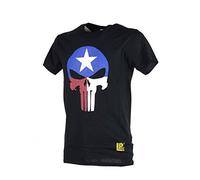 LA PATCHERIA® T-Shirt Manica Corta 100% Cotone Unisex Resistente e Irrestringibile, Vestibilità Comfort Militare Tattico Perfetto anche per Softair TEXAS PUNISHER (L)
