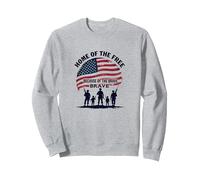 La Patria dei Liberi a Causa del Coraggioso Tributo Patriottico Felpa, Unisex per Adulti, Grigio Melange, M