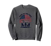 La Patria dei Liberi a Causa del Coraggioso Tributo Patriottico Felpa, Unisex per Adulti, Grigio Scuro, L
