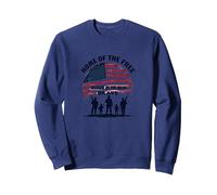 La Patria dei Liberi a Causa del Coraggioso Tributo Patriottico Felpa, Unisex per Adulti, Navy, S