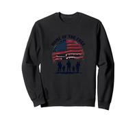 La Patria dei Liberi a Causa del Coraggioso Tributo Patriottico Felpa, Unisex per Adulti, Nero, M