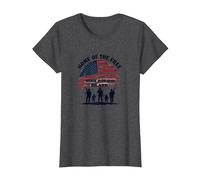 La Patria dei Liberi a Causa del Coraggioso Tributo Patriottico Maglietta, Donna, Grigio Scuro, 3XL