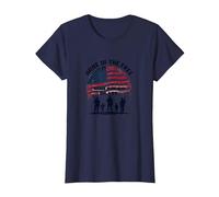 La Patria dei Liberi a Causa del Coraggioso Tributo Patriottico Maglietta, Donna, Navy, XXL