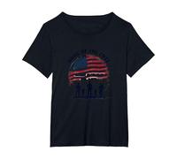 La Patria dei Liberi a Causa del Coraggioso Tributo Patriottico Maglietta, Donna Plus-Size, Nero, 6X