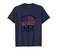 La Patria dei Liberi a Causa del Coraggioso Tributo Patriottico Maglietta, Uomo, Navy, S
