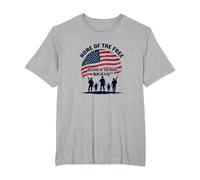 La Patria dei Liberi a Causa del Coraggioso Tributo Patriottico Maglietta, Uomo Taglie Grandi, Grigio Melange, 6X Tall