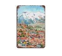 La Paz Bolivia - Targa in metallo vintage, decorazione artistica da parete per pub, club, caffetteria, bar, casa, 20 x 30 cm