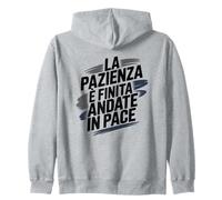 La Pazienza È Finita Andate in Pace Frase Divertente Ironica Felpa con Cappuccio
