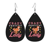 La Pazza Signora Degli Scoiattoli Donna Orecchini Ecopelle Orecchino Goccia Pendenti