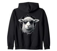 La Pecora Guarda Attraverso Il Buco Contadino Pastore Felpa con Cappuccio