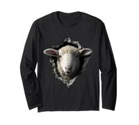 La Pecora Guarda Attraverso Il Buco Contadino Pastore Maglia a Manica