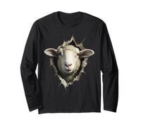 La Pecora Guarda Attraverso Il Buco Contadino Pastore Maglia a Manica