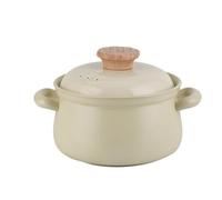 La pentola di argilla in ceramica è adatta for la cucina tradizionale, la zuppa in umido, l'isolamento domestico di grande capacità e il blocco della freschezza(4.5L YELLOW)
