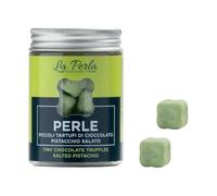 La Perla Cioccolato di Torino - Perle Pistacchio Salato. Piccoli Tartufi di cioccolato bianco e pistacchi 50 gr.