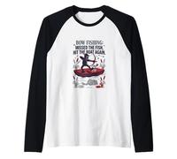 La Pesca con L'Arco ha Perso Il Pesce ha Colpito di Nuovo la Barca Maglia con Maniche Raglan