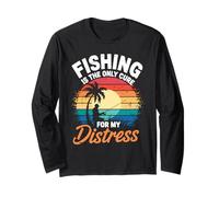 La pesca è l'unica cura della mia terapia antistress Pescatore Maglia a Manica