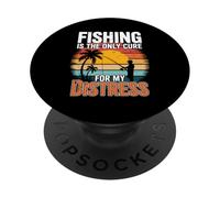 La pesca è l'unica cura della mia terapia antistress Pescatore PopSockets PopGrip Adesivo