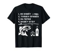 La Pesca Il Pesce Non morde Dire in Russo Russia Maglietta