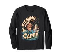 La Pesca Mi Rende Cappy Fisherman Capybara Angler Maglia a Manica