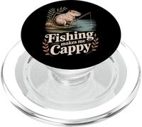 La pesca mi rende Cappy Fisherman Capybara Angler PopSockets PopGrip per MagSafe