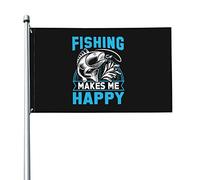 La Pesca Mi Rende Felice Bandiere Da Giardino Con 2 Occhielli Garden Flag Divertente Bandiere Di Benvenuto Per All'Aperto Fattoria Esterni 90X150Cm