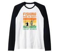 La Pesca Mi Rende Felice Non così Tanto Maglia con Maniche Raglan