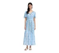 La Petite Française - Abito lungo ricamato con scollo a V Rachele - - Dresses - Donna - Blu - XL