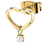 LA PETITE STORY Mono Orecchino Donna a Cuore in Acciaio, Zirconi, Collezione SINGLE EARRINGS - LPS01AQM02