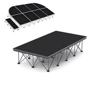 La Piattaforma modulare, Che Misura 1,2x4 Piedi e 3x3 Piedi, con Un'Altezza Regolabile da 20 a 80 cm, è Pieghevole e Adatta a Musicisti e artisti. È Portatile e Facile da Montare (122x37x60