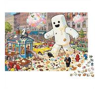 La pioggia di caramelle dell'uomo Marshmallow Puzzle in Legno Impermeabile DIY Puzzles Da 1000 Pezzi Per Adulti Colorati Giochi Di Impegnativi
