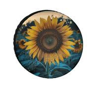 La più bella copertura per ruota di scorta con girasole, resistente alle intemperie, con diametro di 61-91 cm, impermeabile, universale, per rimorchi, camion, camper, SUV, camper (adatta a ruote di
