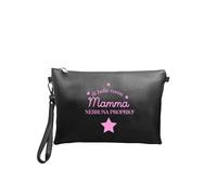 ''La più bella delle mamme'' Pochette donna in Similpelle Personalizzata Beauty Case Bianca e nera Regalo Festa della Mamma Natale nonna figli festa dei nonni