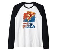 La Pizza Chiama Grafico al Formaggio peperoni Maglia con Maniche Raglan