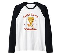 La Pizza è Il Mio Fidanzato o mia Fidanzata retrò Vintage Maglia con Maniche Raglan