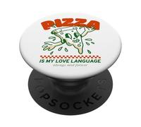 La pizza è la mia lingua d"amore (Grafica divertente) PopSockets PopGrip Adesivo