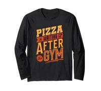 La pizza mi sta aspettando dopo la palestra divertente Maglia a Manica