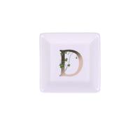 La Porcellana Bianca - Piattino Quadrato Lettera D - Arredo Casa, Cucina - Linea Adorato - Idea Regalo - Porcellana - 10x10xh1,5 cm
