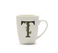 La Porcellana Bianca - Tazza Lettera T, Bianco - Arredo Casa, Cucina - Linea Atupertu - Idea Regalo - Stoneware - 380 CC