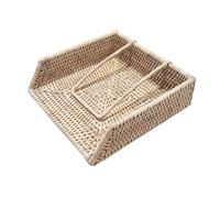 LA PORCELLANA BIANCA - Botanio Bianco Porta Tovaglioli 22x22x6 cm, Rattan