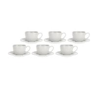LA PORCELLANA BIANCA Collina Tazza Caffè Espresso con Piattino Set 6 Pezzi 100ml