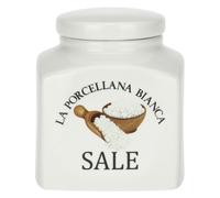 LA PORCELLANA BIANCA Conserva Barattolo Contenitore Deco Sale 1,1L Bianco Porcel