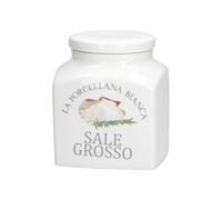 La Porcellana Bianca - Contenitore Coperto Deco Rock Salt, Nylon/A - Conserva, Barattoli e Contenitori - Barattoli Cucina - Porcellana - 1100 cc; 12x12xh13,5 cm