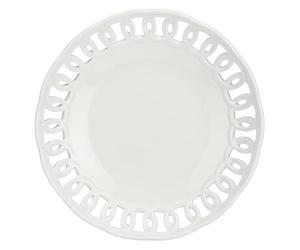 La Porcellana Bianca - Firenze Intagliato Piatto Coupe cm 16 GB, Bianco