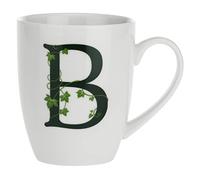 La Porcellana Bianca, Gift box Mug Lettera 'B' in Porcellana Bianca con Decorazione in Oro, Linea Atupertu, Capienza 380ml