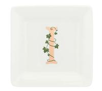 La Porcellana Bianca - Piattino Quadrato Lettera I - Arredo Casa, Cucina - Linea Adorato - Idea Regalo - Porcellana - 10x10xh1,5 cm