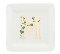 La Porcellana Bianca - Piattino Quadrato Lettera M - Arredo Casa, Cucina - Linea Adorato - Idea Regalo - Porcellana - 10x10xh1,5 cm