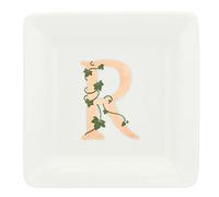 La Porcellana Bianca - Piattino Quadrato Lettera R - Arredo Casa, Cucina - Linea Adorato - Idea Regalo - Porcellana - 10x10xh1,5 cm
