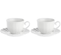LA PORCELLANA BIANCA - Tazza da Tè con Piattino Ducale (Confezione da 2)
