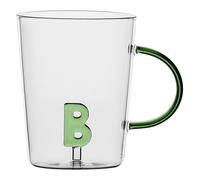 LA PORCELLANA BIANCA - Tazza Lettera 'B' in vetro borosilicato, capacità 400 cc, collezione Allalettera