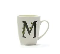 LA PORCELLANA BIANCA Mug iniziale M nera ATUPERTU tazza da latte bianca 380 cc